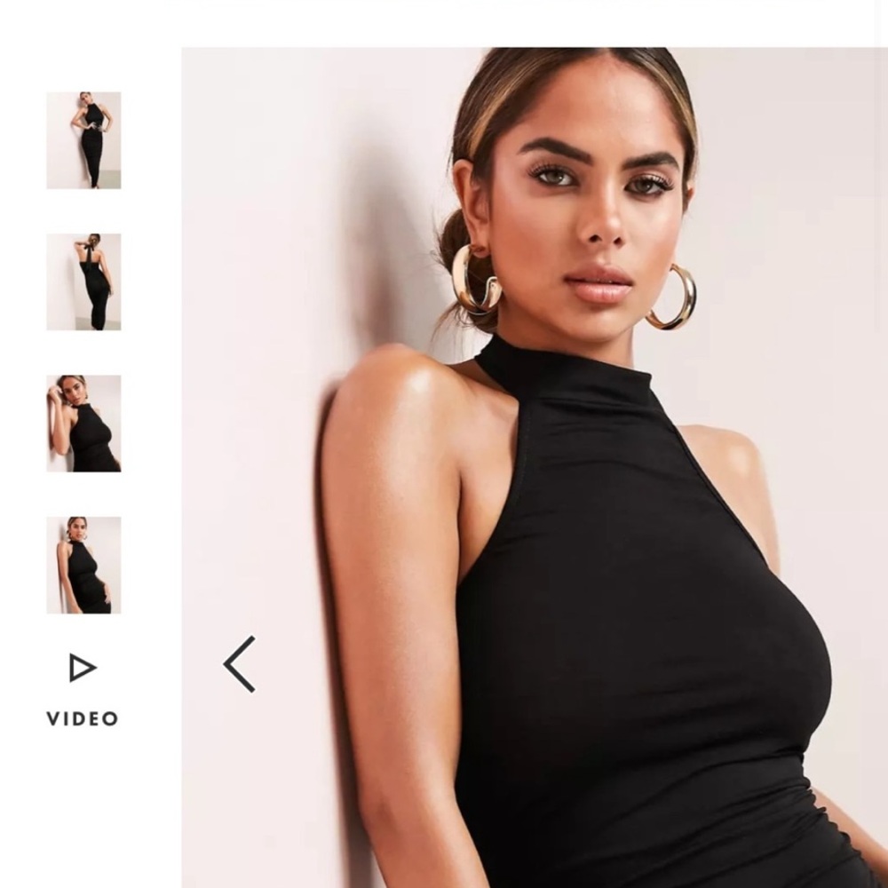 ASOS Black Ruched Racer Dress